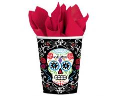 Amscan International, bicchieri di carta per la festa dei morti, 266 ml, 731519
