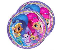 amscan- Piatto 23 Cm Shimmer & Shine, Multicolore, 7AM9902152