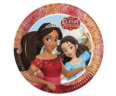 Procos 87466 - Piatti Carta Elena di Avalor, Rosso, Modelli/Colori Assortiti, 1 Pezzo