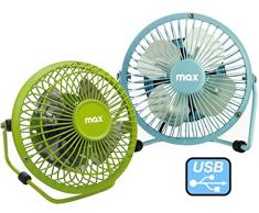 Max Italia S.P.A. (Ipo)- Ventilatore con Presa USB 13,5Cm 2983, Multicolore, 123