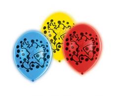 amscan Mickey Maus 5 Palloncini in Lattice a LED Topolino, Colore Rosso, Giallo, Blu, Taglia Unica, 9903703