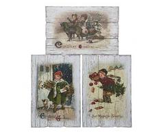 Kaemingk Tavola Vintage con Stampa Natalizia 3Ass Natale Decorazioni, Multicolore, 8719152279678