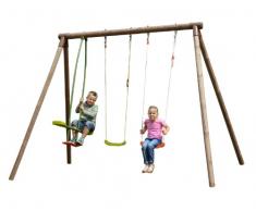 New Plast ALS1345 - Altalena in Legno Ninfea: 2 Altalene con Cavalluccio