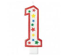 Givi Italia 51461 numero civico 1 glitter candela gigante, multicolore, 13.5 cm