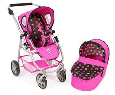 Bayer CHIC 2000, Grande Passeggino per Bambole Combinato Emotion 2 in 1, Incluso Passeggino e Vasca da Bagno per Neonati