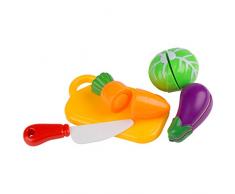 Ultrakidz Johntoy Set Affetta Verdura, Tagliere con Verdure, Cibi Giocattolo per la Cucinetta, Gioco per Bambini per Tagliare la Verdura, Set Gioco da 8 Pezzi