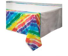 Tovaglia di plastica, colore arcobaleno, 2,13 x 1,37 m