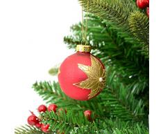 Shatchi 15647-BAUBLES-6 palle di vetro dipinte a mano per albero di Natale, decorazioni stagionali per la casa, multicolore