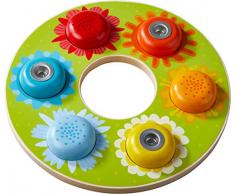 HABA 304257 - Corona di Compleanno con Prato Fiorito, Decorazione per Il Tavolo di Compleanno con Spazio per Fino a 6 Candele, portacandele in Legno e Metallo