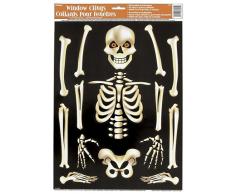 Foglio adesivo per finestre con scheletro di Halloween