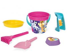 Wader 76237 - Set secchio My Little Pony con secchio, setaccio, macina sabbia, paletta, rastrello e sabbia, 6 pezzi, multicolore