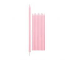 Givi Italia srl-10 CANDELINE MAGICHE Che Non Si spengono Candele DISPETTOSE Scherzo Decorazione Torta per Festa Compleanno, Colore Rosa, 51805