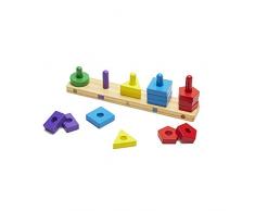 Melissa & Doug- Stack & Sort Gioco in Legno per Bambini di 2-4 Anni, Multicolore, 379