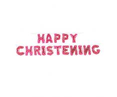 Gifts 4 All Occasions Limited rosa da 40,6 cm per battesimo, decorazione a forma di cuore, riutilizzabili, feste, palloncini da ragazza, 5056141012230