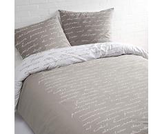 Daydream – Text Copripiumino lits-jumeaux, 68215u, Beige