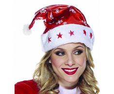 Rubies IT00111 - Lurex Cappello Babbo Natale, con Luci, Adulto, Taglia Unica