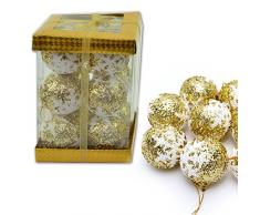 Gifts 4 All Occasions Limited SHATCHI-1066 - Palline per albero di Natale in morbida schiuma glitterata, decorazione per la casa