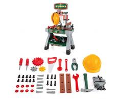 Toyrific- Toyrfic Banco da Lavoro, Kit di Attrezzi da Gioco per Bambini, Set di 40 Pezzi, Colore Verde, H70 44 x D29 Packsize: H 66 x W 34 x D9 cm, TY5312