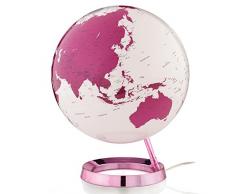 Tecnodidattica – Mappamondo Light&Colour Hot Pink | Luminoso, girevole, con cartografia Politica aggiornata | Lampada di design | Diametro 30 cm