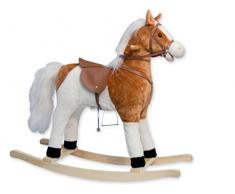 Teorema 36004 - Cavallo a Dondolo con Suoni, Sella 56 cm, Bianco/Marrone