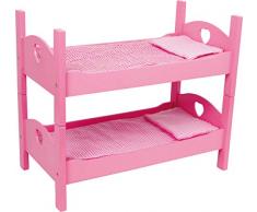 small foot company- Letto Singolo e a Castello per Bambole, Colore Rosa, 2871