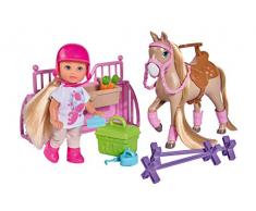 Simba 105733274038 - Bambola Snodata con Cavallo e Scuderia