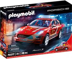 PLAYMOBIL Porsche 70277 - Porsche Macan S dei Vigili del Fuoco con luci e suoni, Dai 4 anni