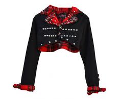 Celibato 48011002.366M - Ladies Bolero Maniche Lunghe, Plaid Collare, M, Nero