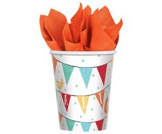 Amscan International 582172 266 Bicchieri di carta, confezione da 8 pezzi, colori