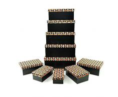 Gifts 4 All Occasions Limited SHATCHI-1298 - Scatole portaoggetti con coperchi Shatchi, decorazione per la casa, regali di Natale e feste, 11677, multicolore