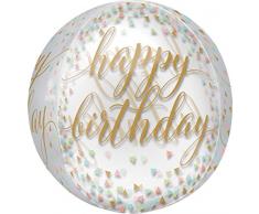 Amscan 3718101 - Palloncino a forma di coriandoli, colori pastello
