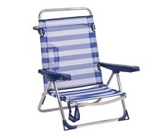 Alco 607ALF-0056 - Sedia da Spiaggia in Alluminio Fibra a Righe Blu Marino Colore 56 82 x 62 x 65 cm, Multicolore