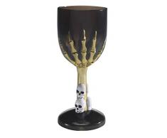 Smiffys Calice da Vino Gotico, Nero, comprende Mano di Scheletro