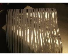 Givi Italia 61170 Runner da Tavolo con Strisce Argentate, Bianco, 30x3 cm