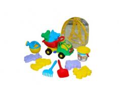 Trampoliere Ant Dump Truck con benna / forcella / Rake / 6-Stampi e annaffiatoio in Zaino