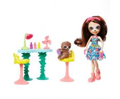 Enchantimals Salone di Bellezza con Bambola Sela Il Bradipo e Accessori, Giocattolo per Bambini 3+ Anni, GFN54