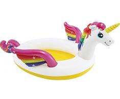 Intex- Piscina Kids Unicorno con Spruzzino, Multicolore, 272 x 193 x 104 cm, 57441