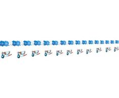 Ghirlanda di Carta per Battesimo, Colore Blu, 4 m