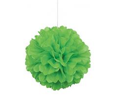 Unique Party 64274 - 40cm Pompon in Carta Velina Verde Lime Decorazione per Feste
