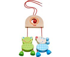 Haba 305232 - Statuetta pensile Zappelduo, giocattolo per ovetto, giocattolo per bambini, lettino e passeggino, con campanelle, giocattolo in legno a partire da 6 mesi