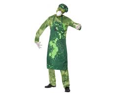 SMIFFYS Costume Uomo Rischio Biologico, Verde, comprende Pantaloni, Top, Grembiule, Capp