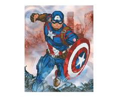 Pracht Creatives Hobby Diamond Dotz Marvel Avengers Capitan America-Quadro con Diamantini Scintillanti, Circa 42 x 53 cm, Pittura con Diamanti, Tendenza Creativa Fai da Te, Multicolore