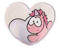 NICI 44369 - Cuscino a forma di cuore con unicorno, 25 x 22 cm, colore: Rosa
