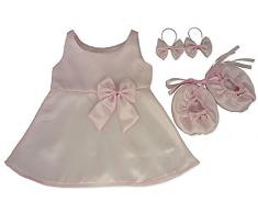 Build your Bears Wardrobe Costruisci Il Tuo orsi Armadio da Pollici Vestiti Adatti a Costruire Orso Satin Abito Fiocchi Scarpe (Rosa)