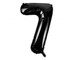 Unique Party 55867 Palloncino Gigante Numero 7, Nero