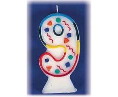 Givi Italia- Candela a Forma di Numero 9 Multicolor, Multi-Color, 51429