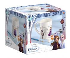 Frozen II- Tasse zum Bemalen Disney Tazza da colorare con Motivo, 6 Colori Diversi, Pennello, Regalo per Ragazze, Multicolore, 680760