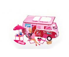 Simba- Camper Steffi con Accessori e Bambola, Colore Rosa, 105739423