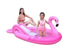 Jilong- Flamingo Spary Pool Piscina Gonfiabile a Forma di Fenicottero con spruzzatore dAcqua Integrato, Colore Rosa, 57172