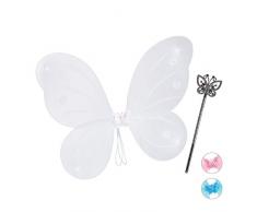 Relaxdays Ali da Fata con Bacchetta Magica, Costume da Bambini per Carnevale, Scintillante, Bianco, 10024080_49